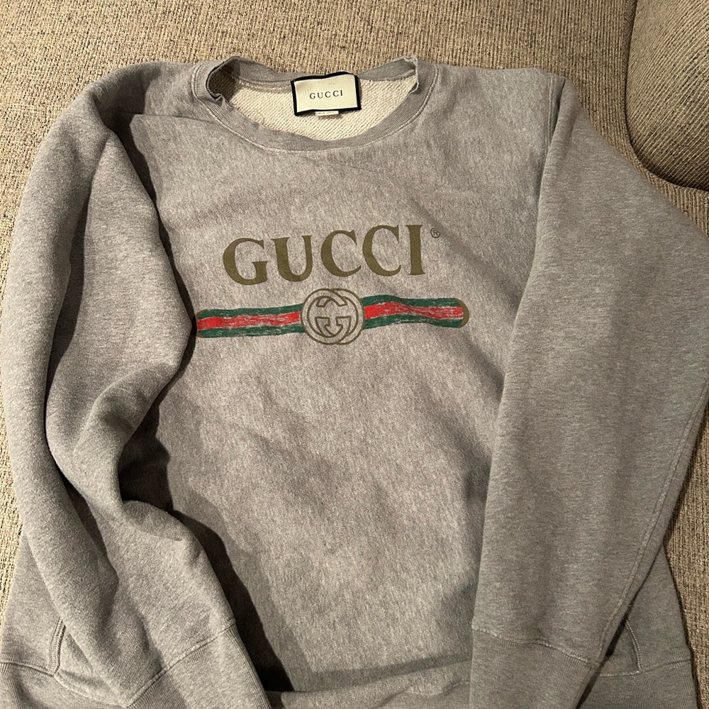 Gucci Gray Logo Crewneck Sweater